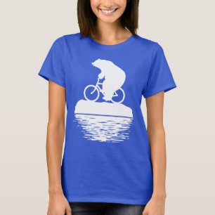 Bicicleta da equitação do urso polar no t-shirt