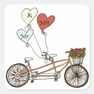 Bicicleta de amor Sr. & Sra. adesivo