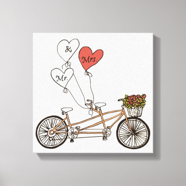Bicicleta de amor Sr. & Sra. canvas (Frente)