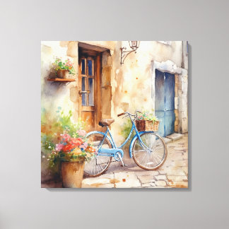 Bicicleta de Aquarela Arte de Canvas