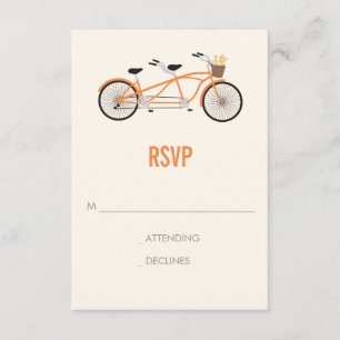 Bicicleta em tandem que Wedding RSVP - laranja
