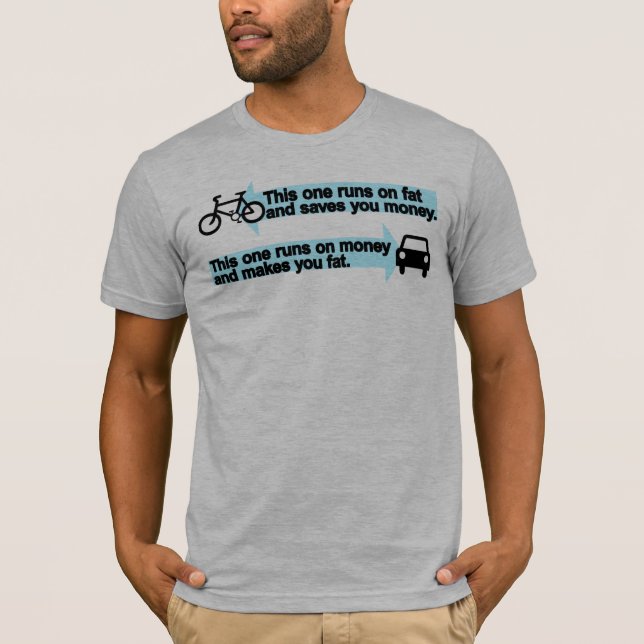 Bicicleta engraçada contra o t-shirt do carro (Frente)