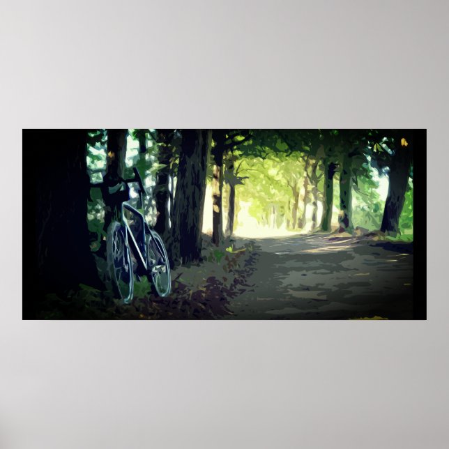 Bicicleta Gravel em uma estrada deserta na poster  (Frente)