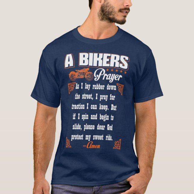 Bicicleta Lover - Bikers Prayer Biker T-Shirt (Frente)