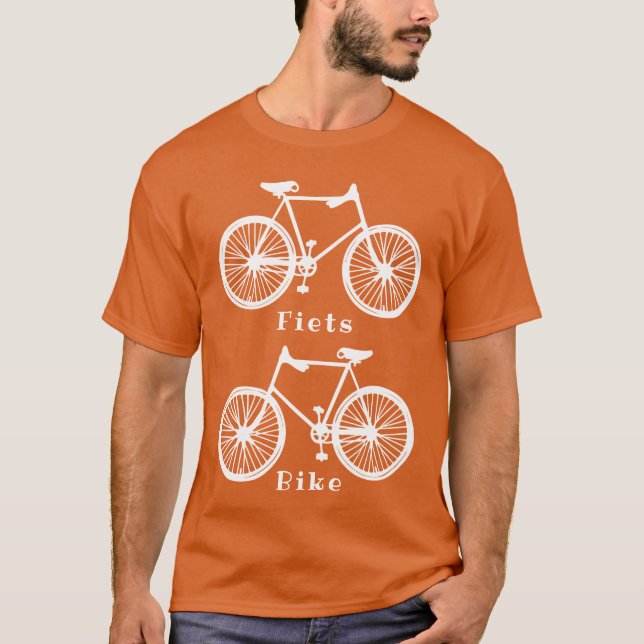 Bicicleta Neerlandesa Fita camisa branca laranja (Frente)