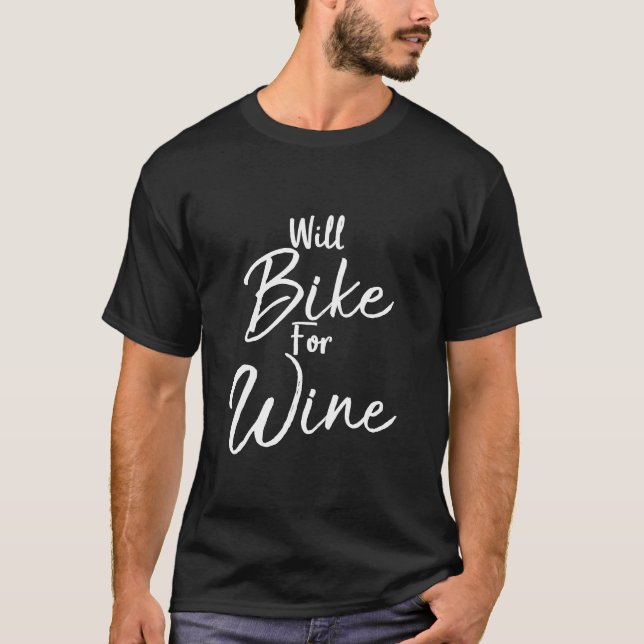 Bicicleta para Camisa de Vinho Engraçado Passeio d (Frente)