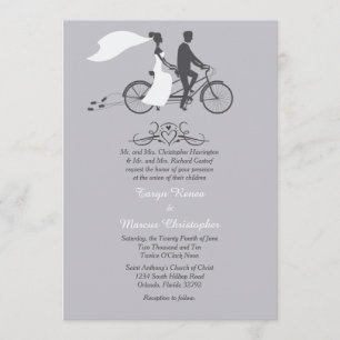 Bicicleta Para Dois Convites De Casamento 5x7