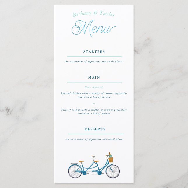 Bicicleta para o Menu Bike Tandem com Duas Aquarel (Frente)