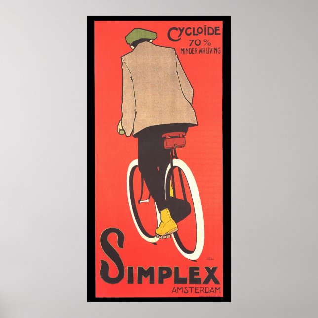 Bicicleta Simplex Publicidade Poster de arte de vi (Frente)