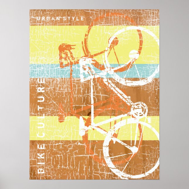 bicicleta urbana/bicicleta striped e poster para e (Frente)