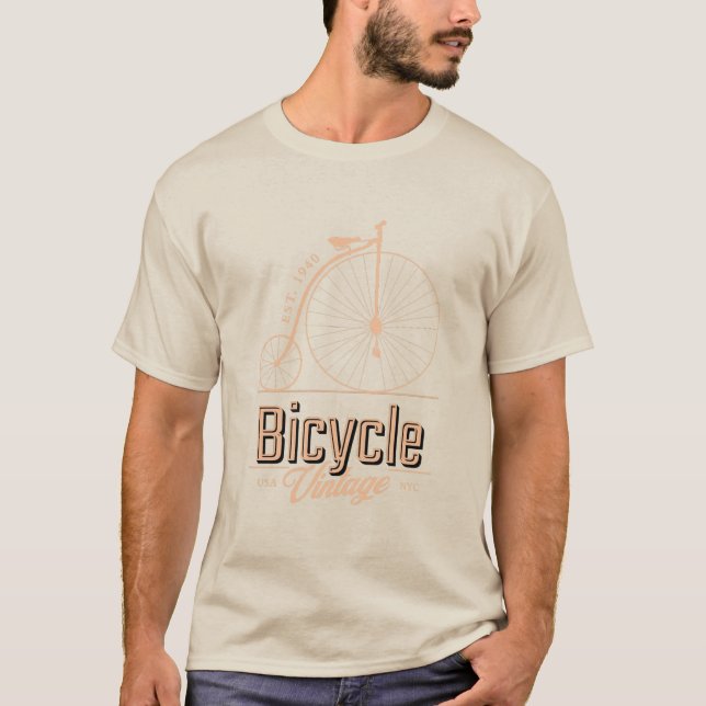 Bicicleta Vintage 1940 para ele beige T-Shirt (Frente)