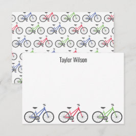 Bicicletas Coloridas Cartões de Nota Personalizado