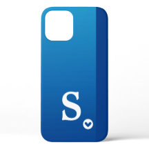 Bico Moderno Simples de Coração Girly Azul Monogra