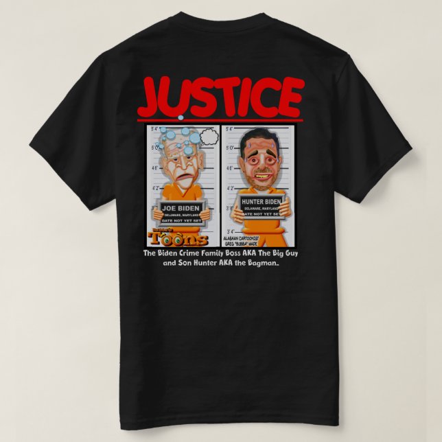 BIDEN CRIME FAMILY JOE & HUNTER BIDEN T-Shirt (Verso do Design)