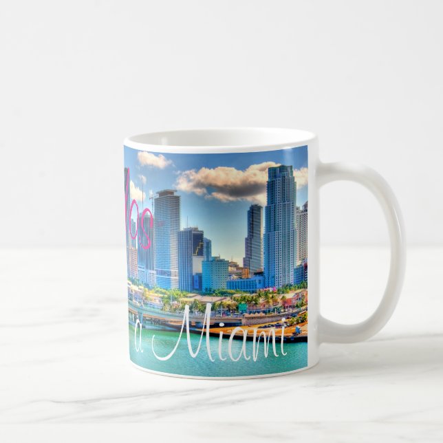 Bienvenidos uma caneca de café de Miami (Direita)