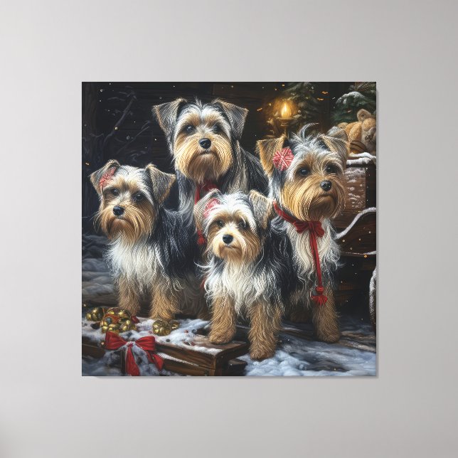 Biewer Terrier Nevado Trenó de Natal Decoração de  (Frente)