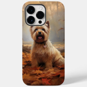 Biewer Terrier no Outono Folhas Caídas Inspiram