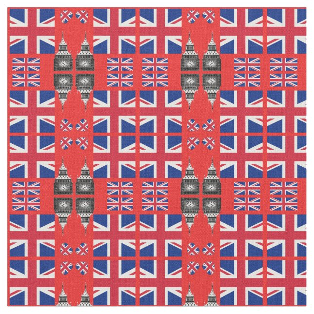 Big Ben, British Flag tecido Trendy Reino Unido (Detalhe)