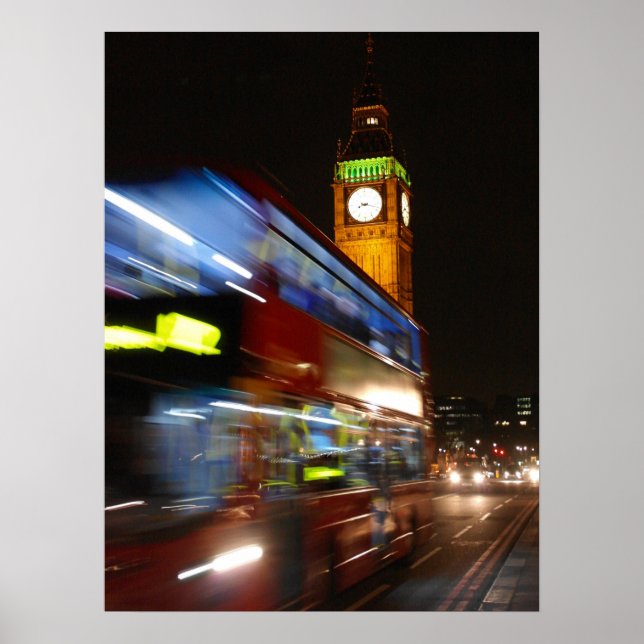 Big Ben - Double Decker Bus - Poster de Londres (Frente)
