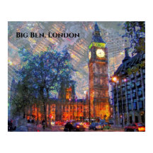 Big Ben London Design Poster