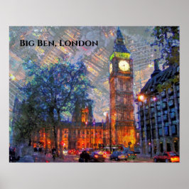 Big Ben London Design Poster