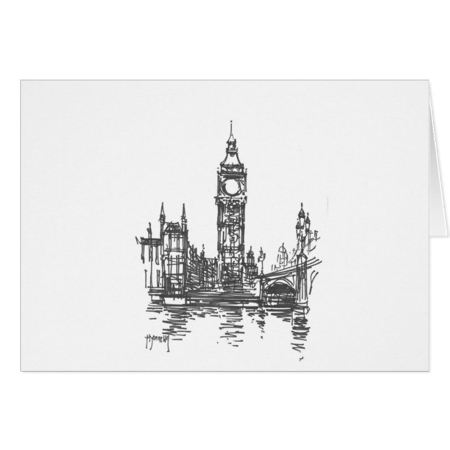 Big Ben no cartão de Londres (Frente Horizontal)
