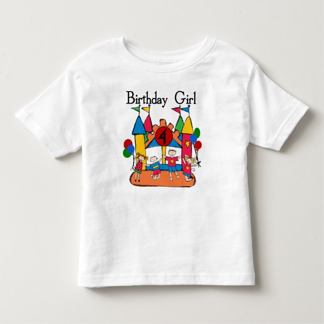 Big Bonde Girl 4th Birthday T-shirts e presentes (Frente)
