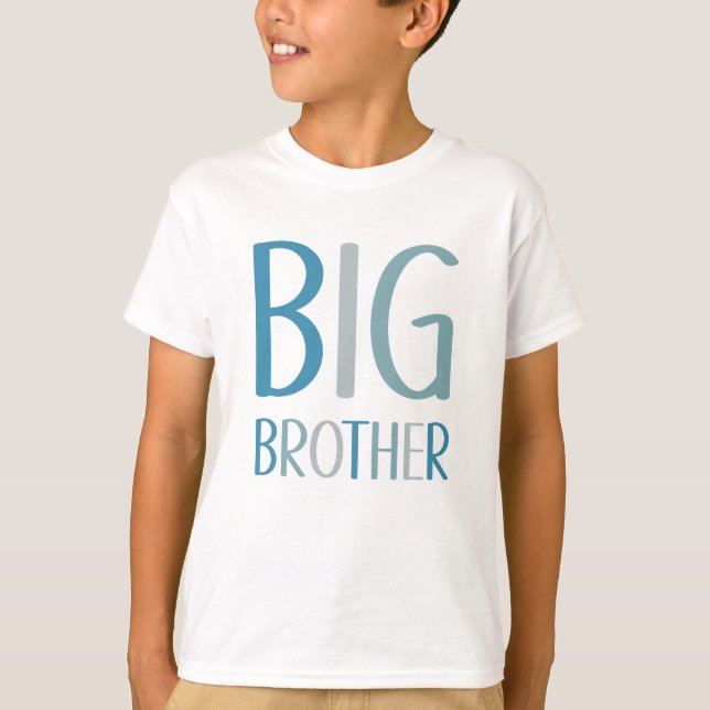 Big Brother Green e Blue Text Boys T-Shirt (Frente)