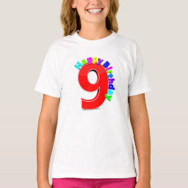 Big Red Number 9 com t-shirts de aniversário tipog