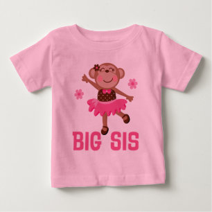 Big Sis Ballerina Macacos Meninas Ruffle T-shirt