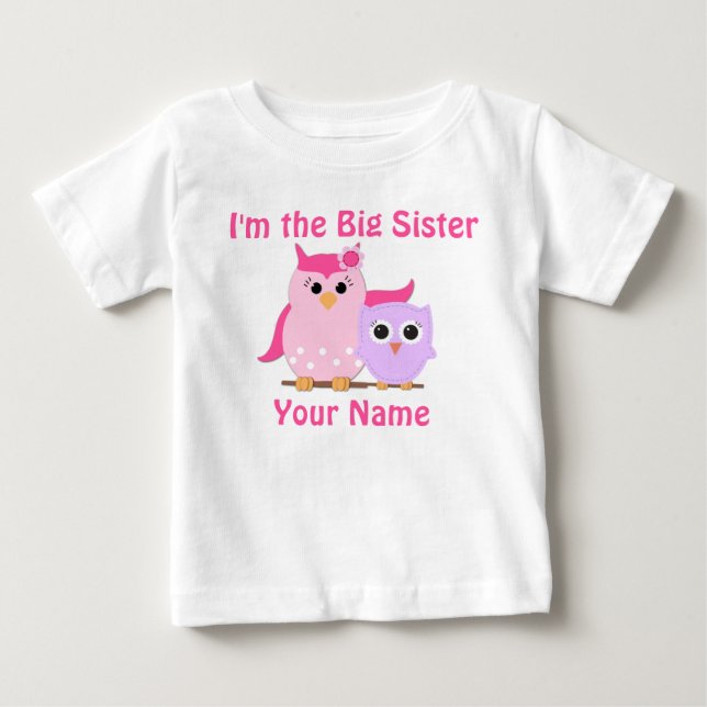 Big Sister Owl Personalizado Camisa T (Frente)