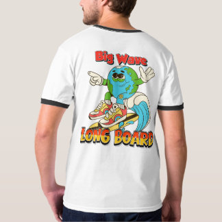 Big Wave Long Board Surfing T-shirt 