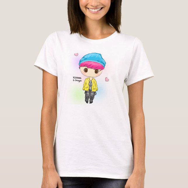 [BIGBANG] O T-SHIRT DAS MULHERES DE G-DRAGON CHIBI (Frente)