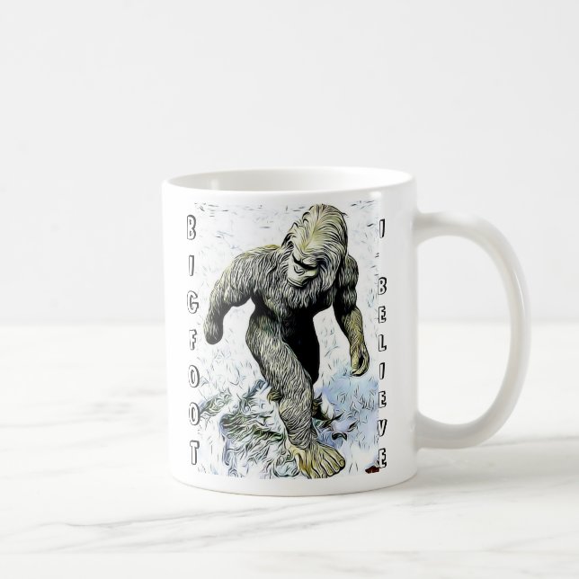 Bigfoot eu acredito a caneca de café (Direita)