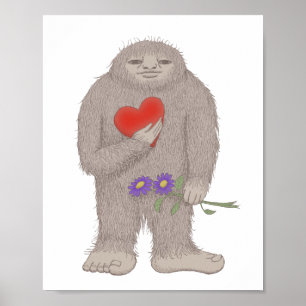 Bigfoot Sasquatch contudo no poster estranho do