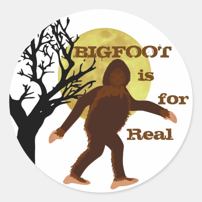 Bigfoot Squatch é para um adesivo de luz de lua re (Frente)