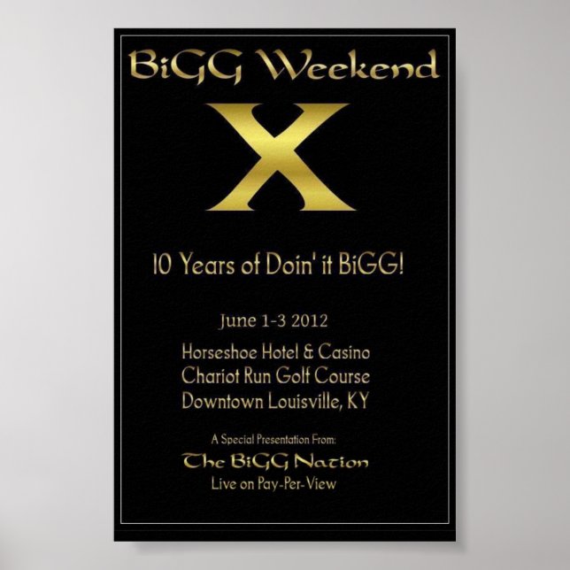 BiGG Weekend X Poster 4"x6" (Frente)