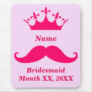 Bigode cor-de-rosa Mousepad da dama de honra