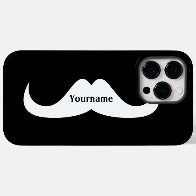 bigode preto e branco Seu nome personaliza (Verso (horizontal))