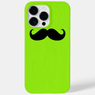 Bigode Preto Engraçado em Fundo Verde Lima