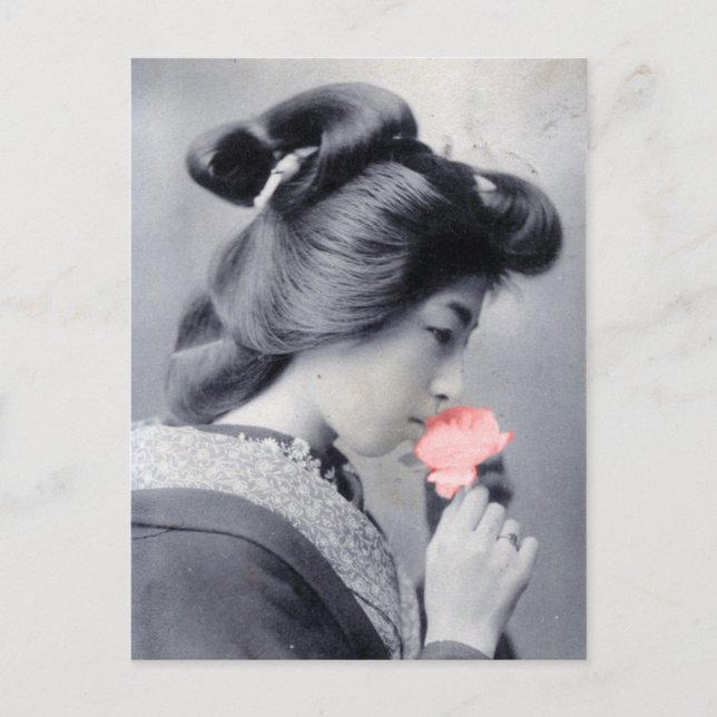 Bijin com reprodução de cartão postal de Flor (Frente)