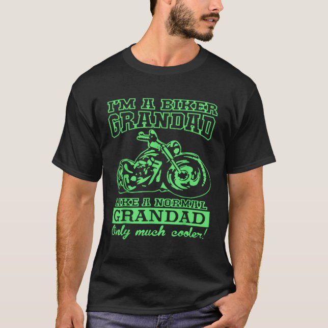 Biker Grandad Engraçado Camisa do Dia do Pai (Frente)