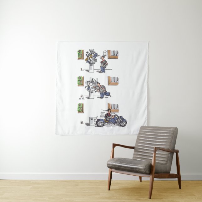 Biker na tapeçaria do Museu (In Situ)