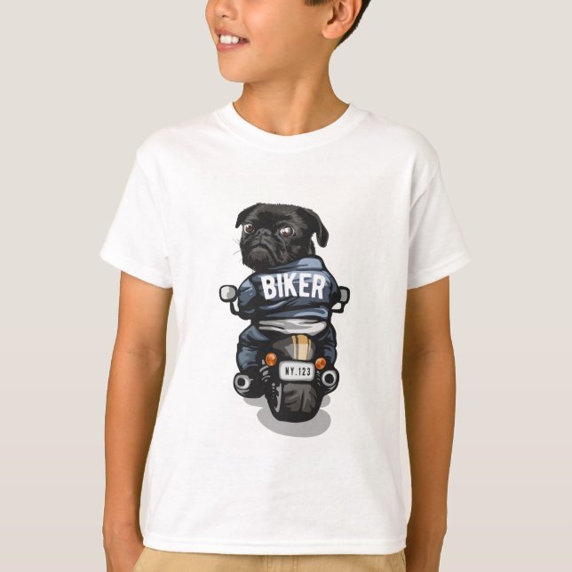 Biker Pug T-Shirt (Frente)