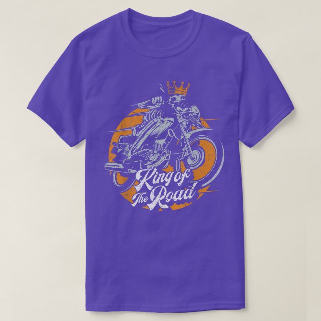 Biker Skeleton King Motorcycle Rider - T-Shirt (Frente do Design)