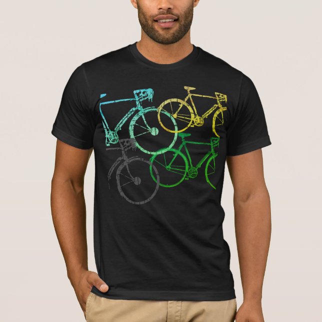 Bikes de cores gráficas | Bicicletas na Camisa Neg (Frente)