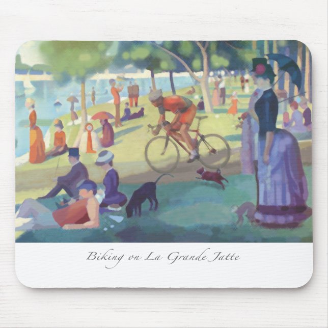 Biking no La Jatte grandioso Mousepad (Frente)