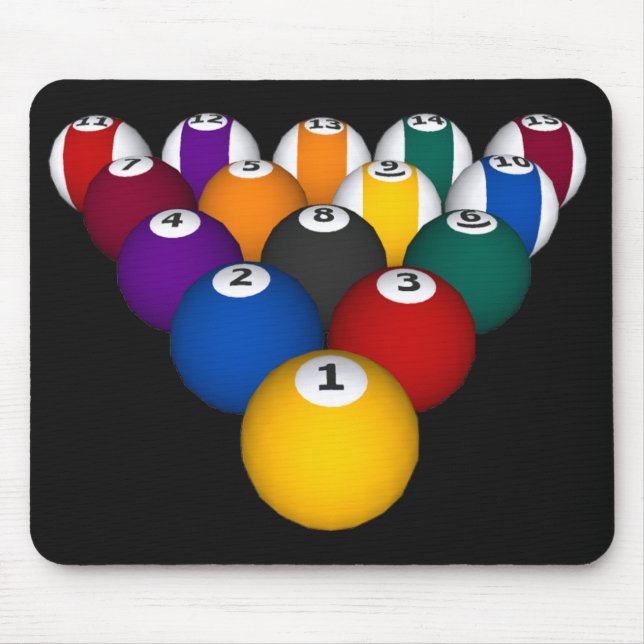Bilhar/bolas de piscina - Mousepad feito sob (Frente)