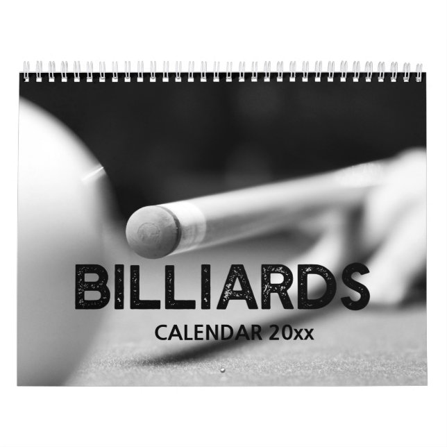 Bilhares no Calendário da Parede Preta e Branca (Capa)