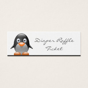 Bilhete bonito do Raffle da fralda do pinguim -